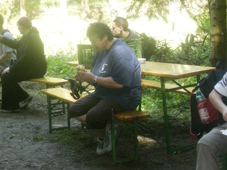 Eine kleine Stärkung für unsere Kassierin Eva 'Maus' Haider