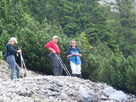 Die Blicke ins Tal werden von den Wanderern so richtig genossen...