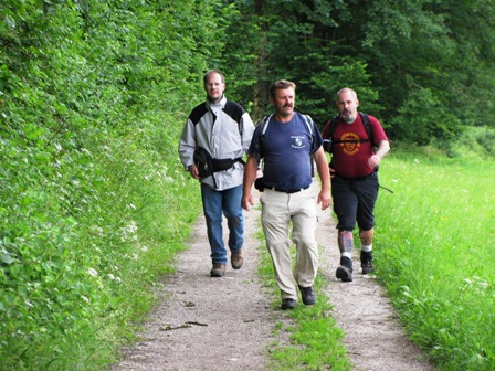 Die Marathonis können schon das Ziel beim 'Hallo Du' sehen