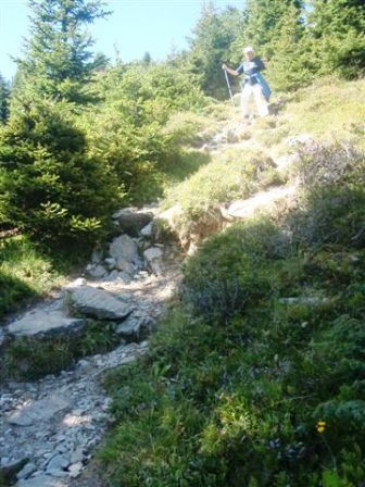 Höchste Konzentration ist beim Abstieg auf diesen steinigen und steilen Wegen gefragt - 0,0 %o sowieso