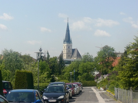 Blick auf die Kirche von Stadt Haag