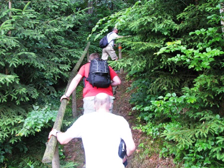 Danach über Naturstufen hinauf...