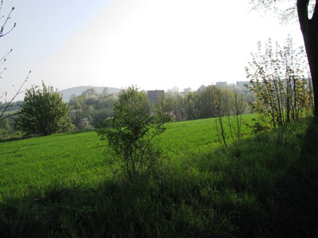 Blick auf eine kleine Siedlung