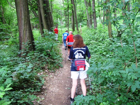 Marathonis am schmalen Pfad Richtung Füllenberg