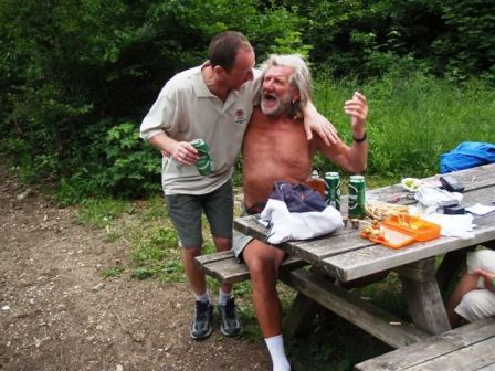 ...sorgt für beste Stimmung kurz vor dem Ziel