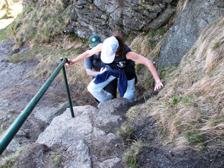 Der Zirberlkampf beim Einstieg aus der Nähe