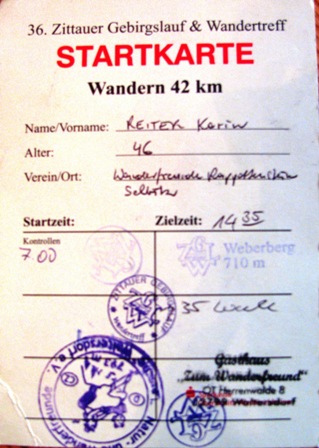 Die Start- und Kontrollkarte...