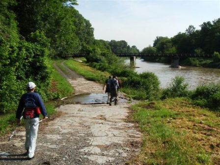Ein kleiner in die Traisen mündender Bach ist zu überwinden...