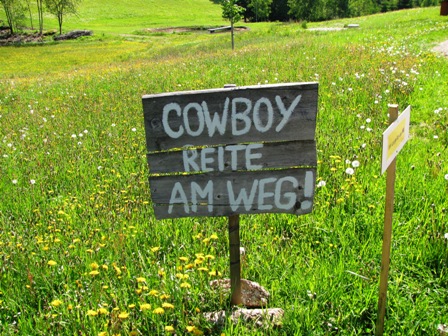 Hinweisschild für Reiter