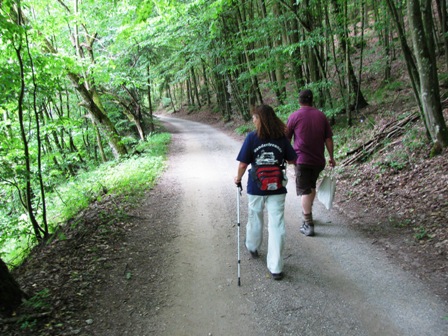 Auf der Bahntrasse der ehemaligen Pferdeeisenbahn