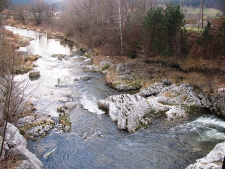 Schne Gesteinsformationen in der Triesting in Weienbach an der Triesting