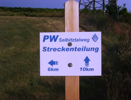 Hinweis zur Streckenteilung