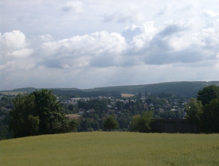 Ein letzter Blick zurck auf die Stadt Selbitz